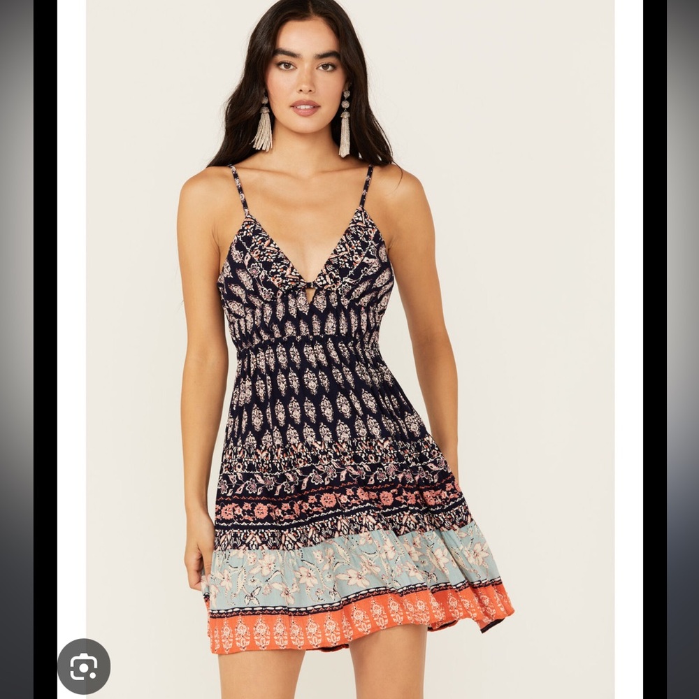 Angie border print dress